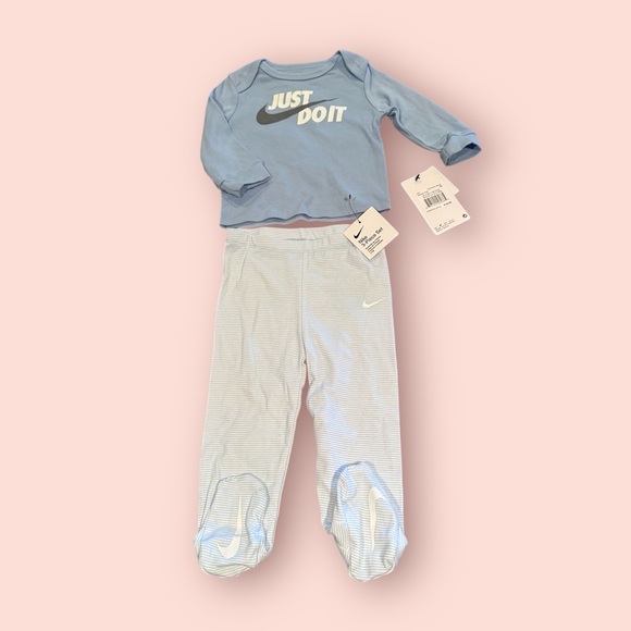 Nike Other - NWT Baby Nike Light Blue Baby Two-Piece Set with 'Just Do It' Graphic Size 9 Mon
